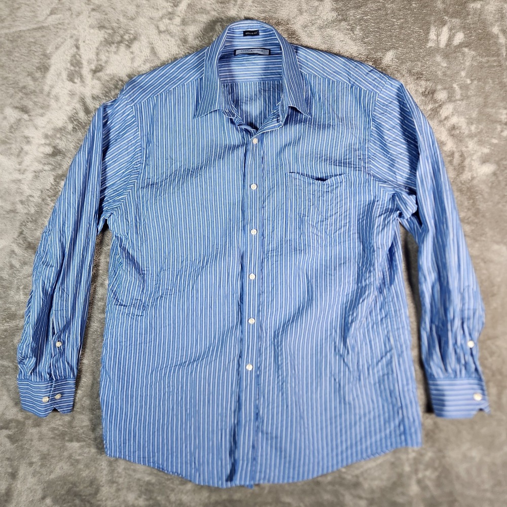Tommy Hilfiger ITHACA Men's Large Blue Preppy Stripe Long Shirtdress